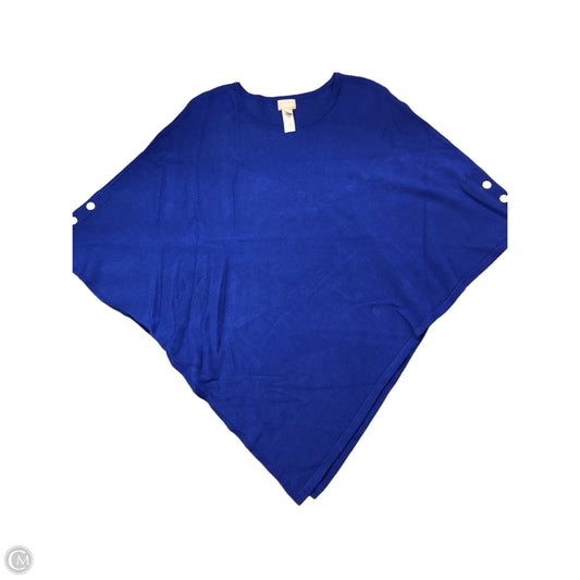 Poncho By Chicos In Blue, Size: M