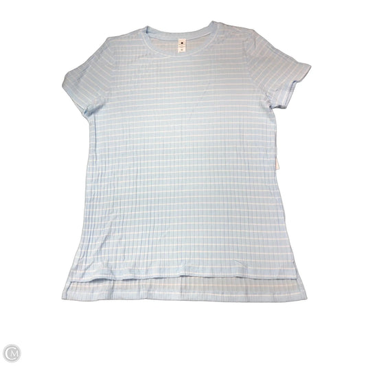 Athletic Top Short Sleeve By Yogalicious In Blue, Size: M