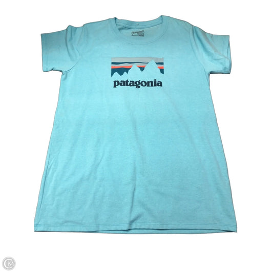 Top Short Sleeve By Patagonia In Blue, Size: L