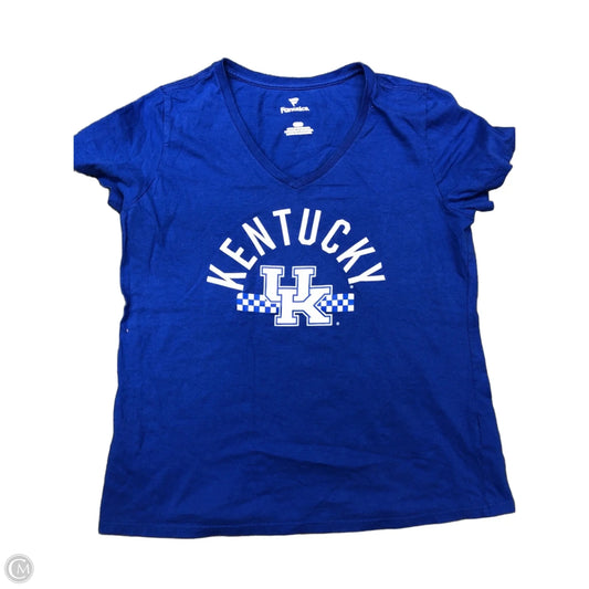 Top Short Sleeve By Fanatics In Blue, Size: L