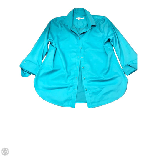 Top 3/4 Sleeve By Chicos In Blue, Size: 4