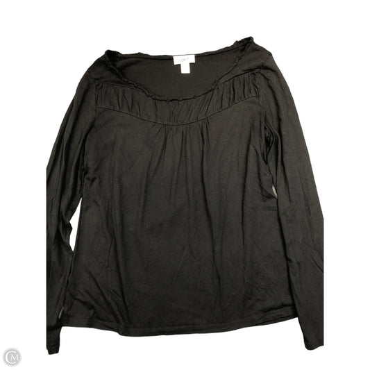 Top Long Sleeve By Loft In Black, Size: L