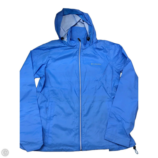 Jacket Windbreaker By Columbia In Blue, Size: L
