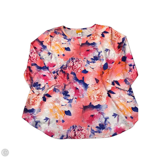 Top 3/4 Sleeve By Ruby Rd In Floral Print, Size: Xl