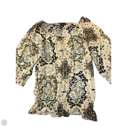 Top 3/4 Sleeve By Clothes Mentor In Brown, Size: 2x
