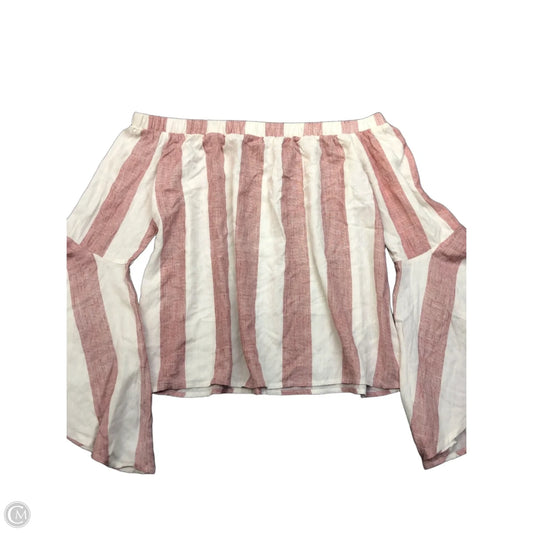 Top Long Sleeve By Shyanne In Pink & White, Size: S
