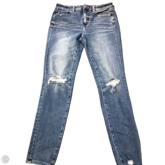 Jeans Skinny By American Eagle In Blue Denim, Size: 8