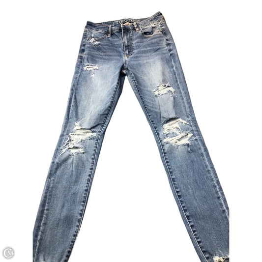 Jeans Skinny By American Eagle In Blue Denim, Size: 8