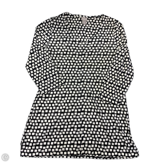 Top Long Sleeve By Chicos In Black & White, Size: M