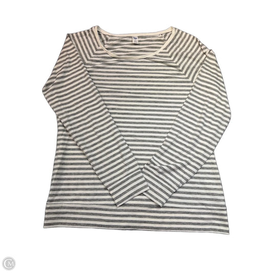 Top Long Sleeve By Old Navy In Grey & White, Size: L