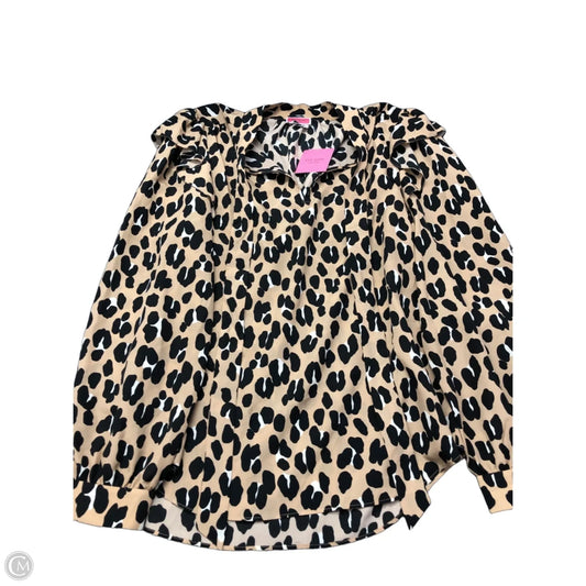 Top Long Sleeve Designer By Kate Spade In Animal Print, Size: L
