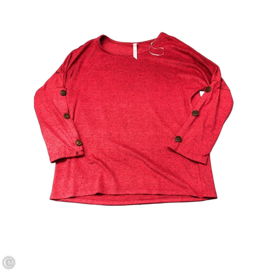 Top Long Sleeve By Ny Collection In Red, Size: M