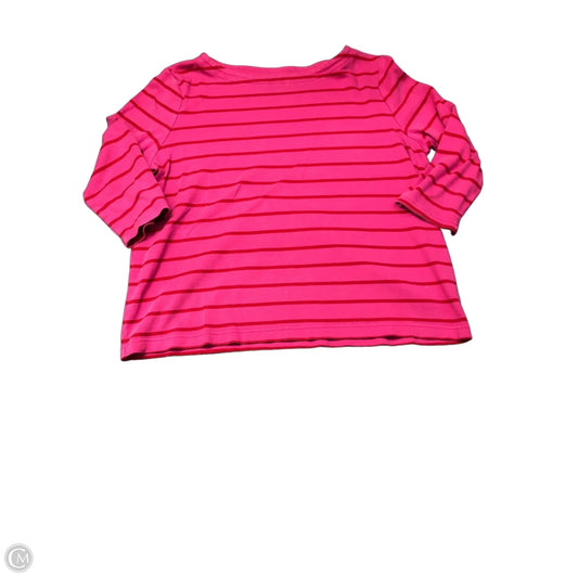 Top Long Sleeve By Croft And Barrow In Pink & Red, Size: L