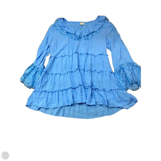 Top Long Sleeve By Reba In Blue, Size: M