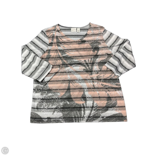 Top Long Sleeve By Zenergy By Chicos In Green & Tan, Size: M