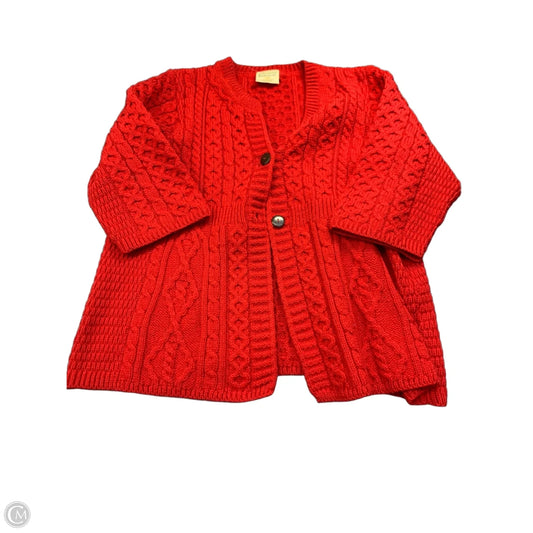Sweater Cardigan By Clothes Mentor In Red, Size: Xl