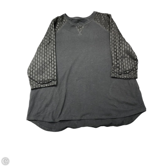 Athletic Top Long Sleeve Crewneck By D&co. In Black, Size: Xlp