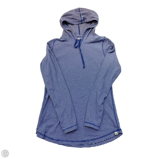 Sweatshirt Hoodie By Eddie Bauer In Blue & Grey, Size: M