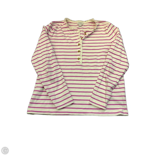 Top Long Sleeve By J. Crew In Purple & White, Size: S