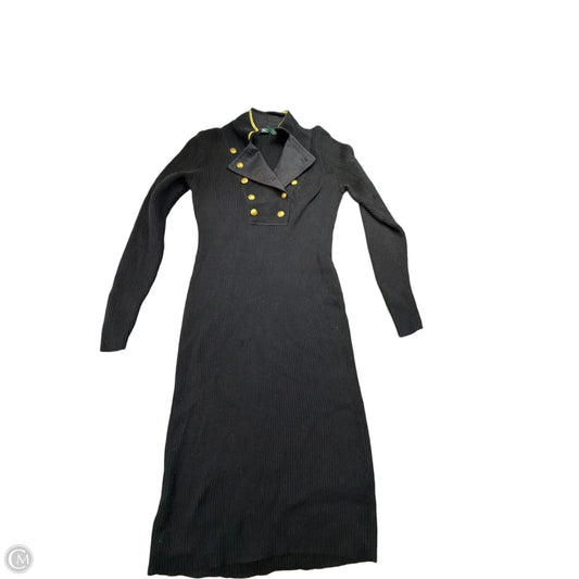 Dress Sweater By Lauren By Ralph Lauren In Black, Size: S