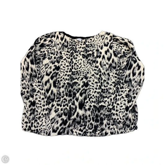 Sweater By Chicos In Black & White, Size: L