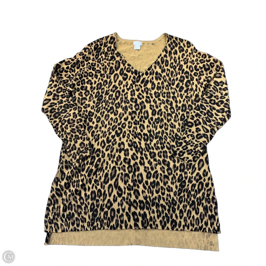 Sweater By Chicos In Animal Print, Size: M