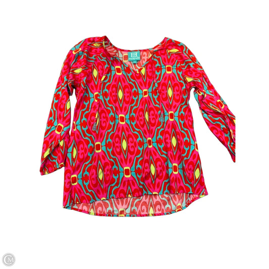 Top Long Sleeve By Escapada Living In Pink & Red, Size: L