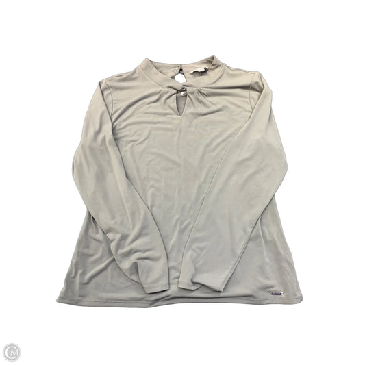 Top Long Sleeve By Calvin Klein In Grey, Size: L