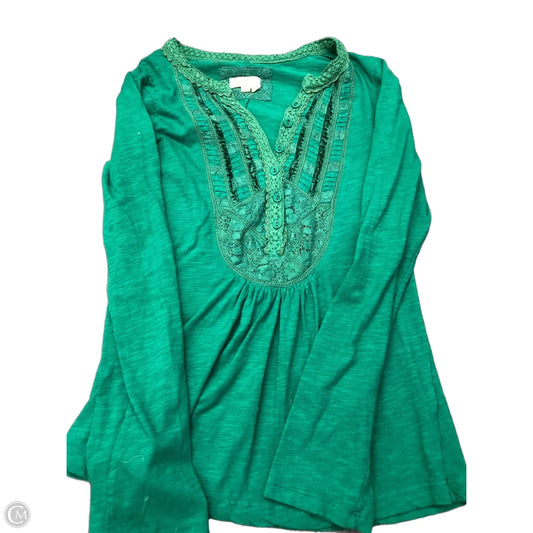Top Long Sleeve By Meadow Rue In Green, Size: Xs