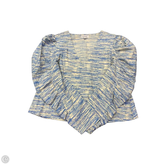 Top Long Sleeve By Clothes Mentor In Blue & Cream, Size: L
