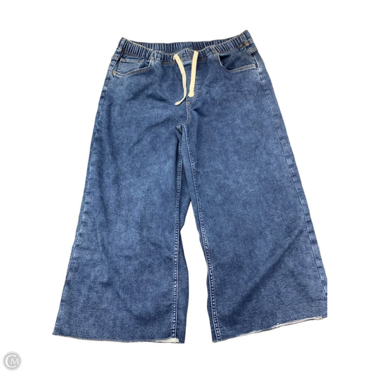 Jeans Cropped By Gap In Blue Denim, Size: L