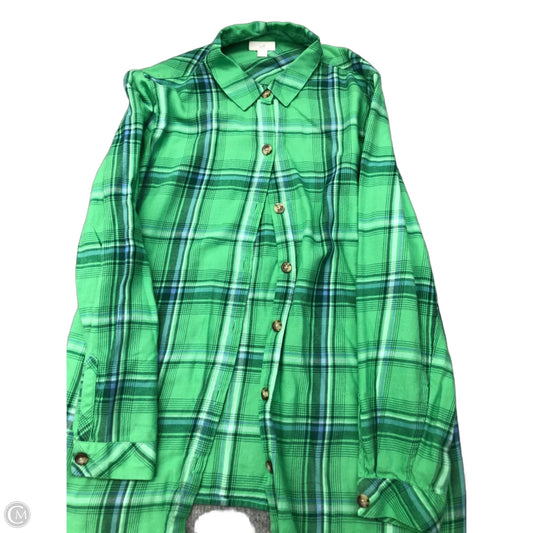 Top Long Sleeve By J. Jill In Blue & Green, Size: M