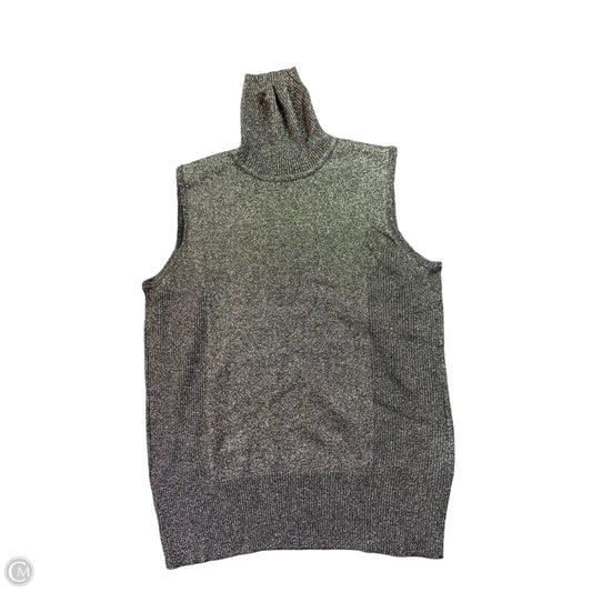Sweater Short Sleeve By Cable And Gauge In Grey, Size: Lp