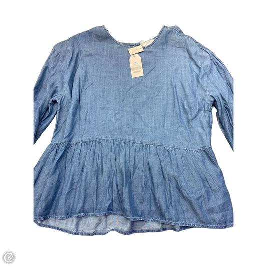 Top Long Sleeve By Time And Tru In Blue, Size: Xl
