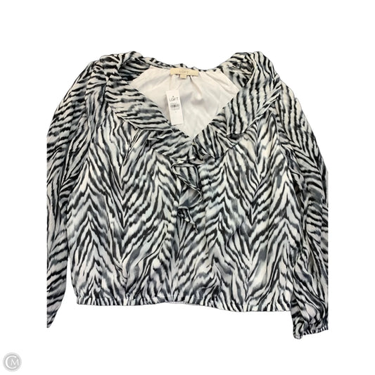 Top Long Sleeve By Loft In Zebra Print, Size: L