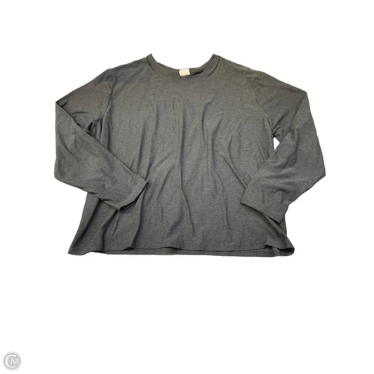 Athletic Top Long Sleeve Collar By Athletic Works In Grey, Size: Xxl