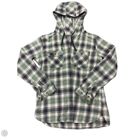 Jacket Shirt By Carhartt In Green, Size: M
