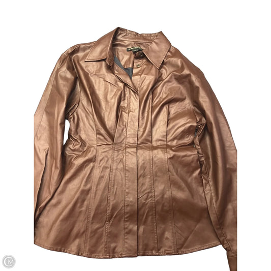 Jacket Leather By Banana Republic In Brown, Size: Xs