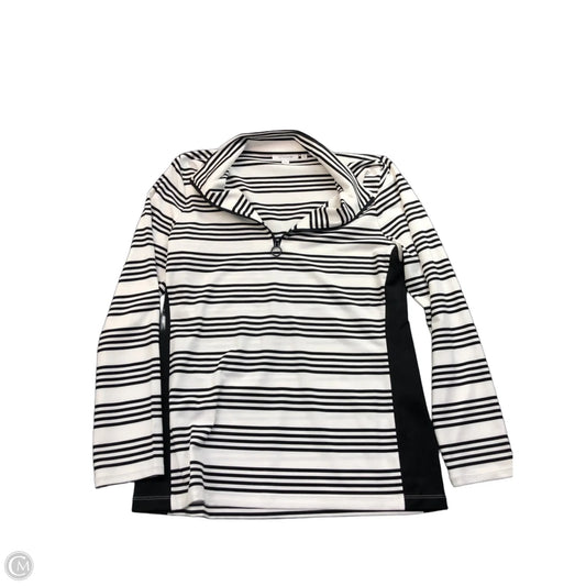 Athletic Sweatshirt Collar By Chicos In Black & White, Size: S