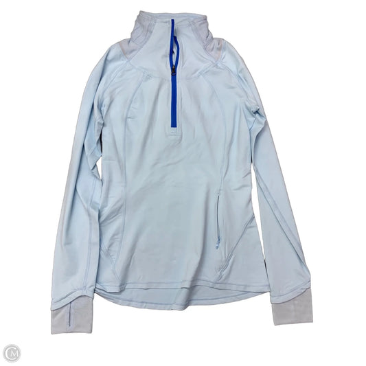Athletic Top Long Sleeve Collar By Lululemon In Blue, Size: 4