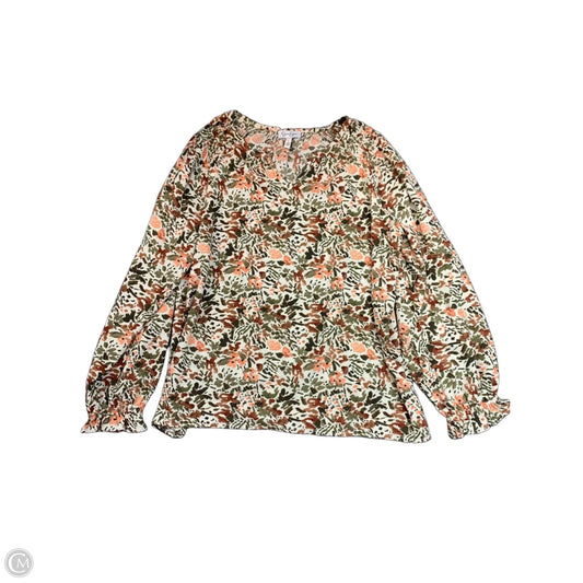 Top Long Sleeve By Jessica Simpson In Multi-colored, Size: L