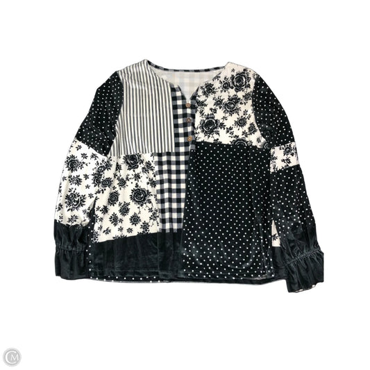 Top Long Sleeve By Clothes Mentor In Black & White, Size: 3x
