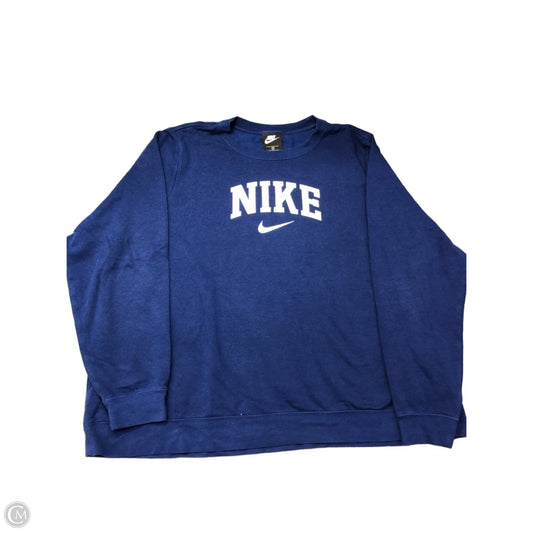 Athletic Sweatshirt Crewneck By Nike Apparel In Blue, Size: 3x