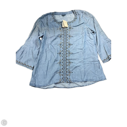 Blouse Long Sleeve By J. Jill In Blue Denim, Size: M