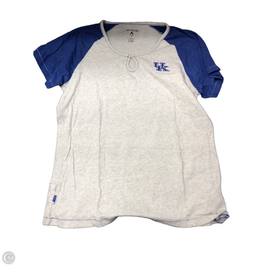 Top Short Sleeve By Antigua In Blue & Grey, Size: Xl