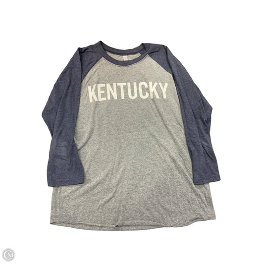 Top 3/4 Sleeve By Next Level In Grey, Size: L