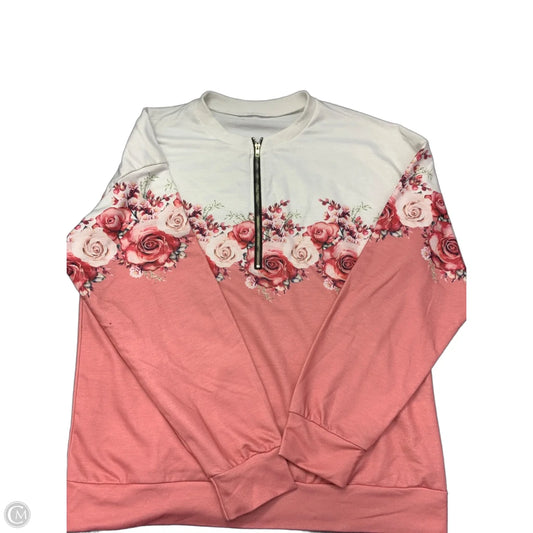 Top Long Sleeve By Clothes Mentor In Pink & White, Size: M