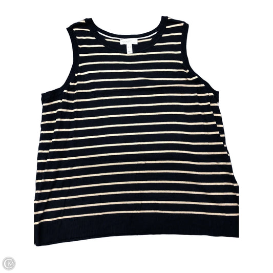 Vest Sweater By Isaac Mizrahi Live Qvc In Black & Cream, Size: Xl