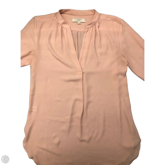 Blouse Long Sleeve By Loft In Peach, Size: S