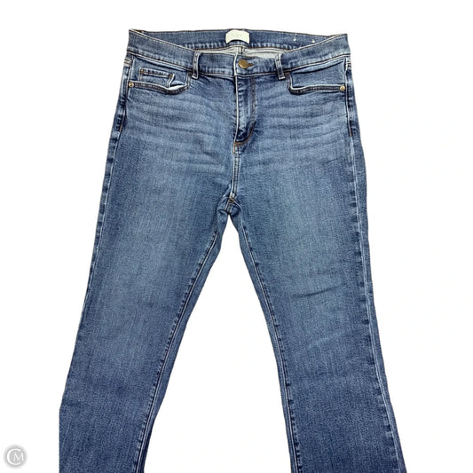 Jeans Flared By Loft In Blue Denim, Size: 10